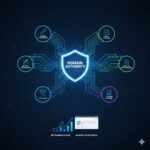 Kaliteli backlink stratejileri ile bir web sitesinin alan adı otoritesini (Domain Authority) artırma sürecini gösteren kavramsal görsel.